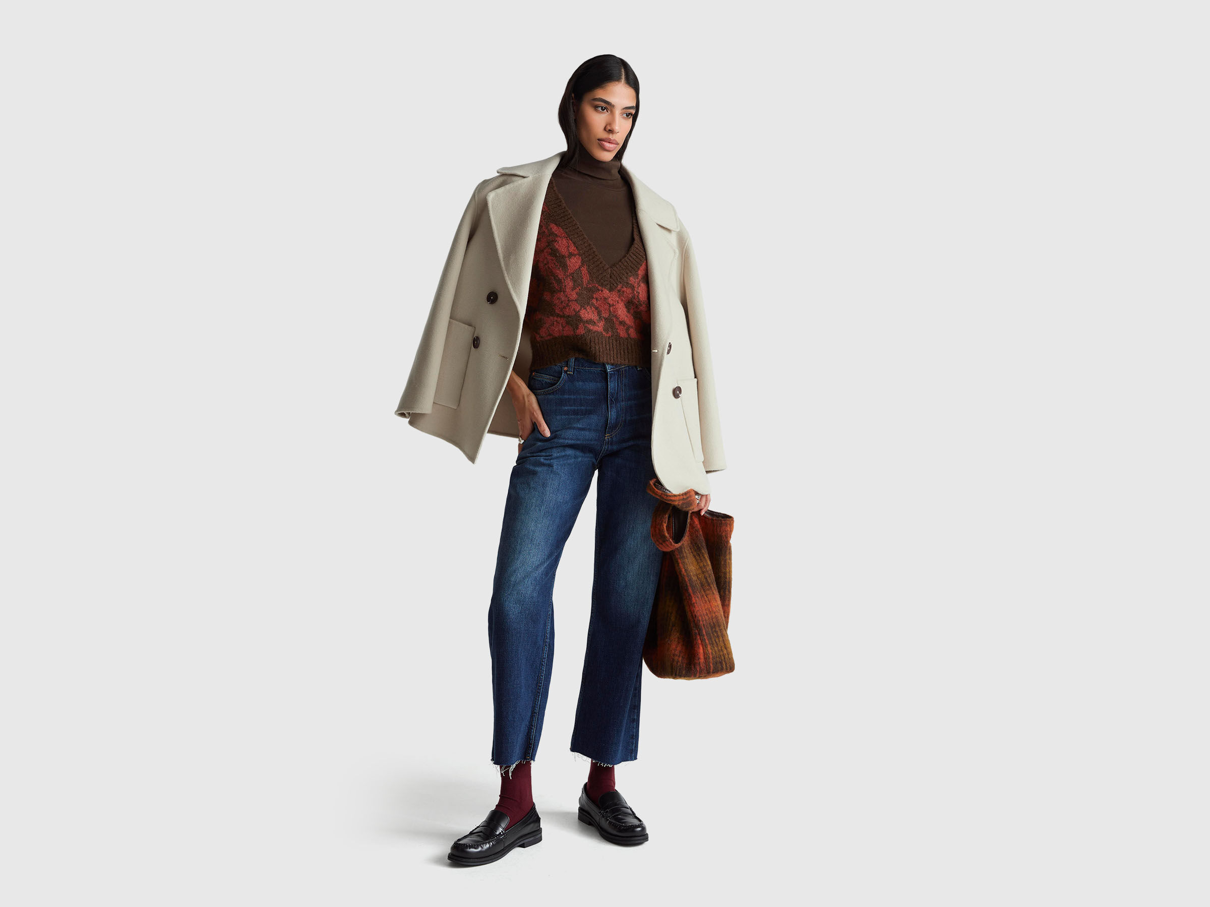 S/L V NECK SWEATER Femme image number 3